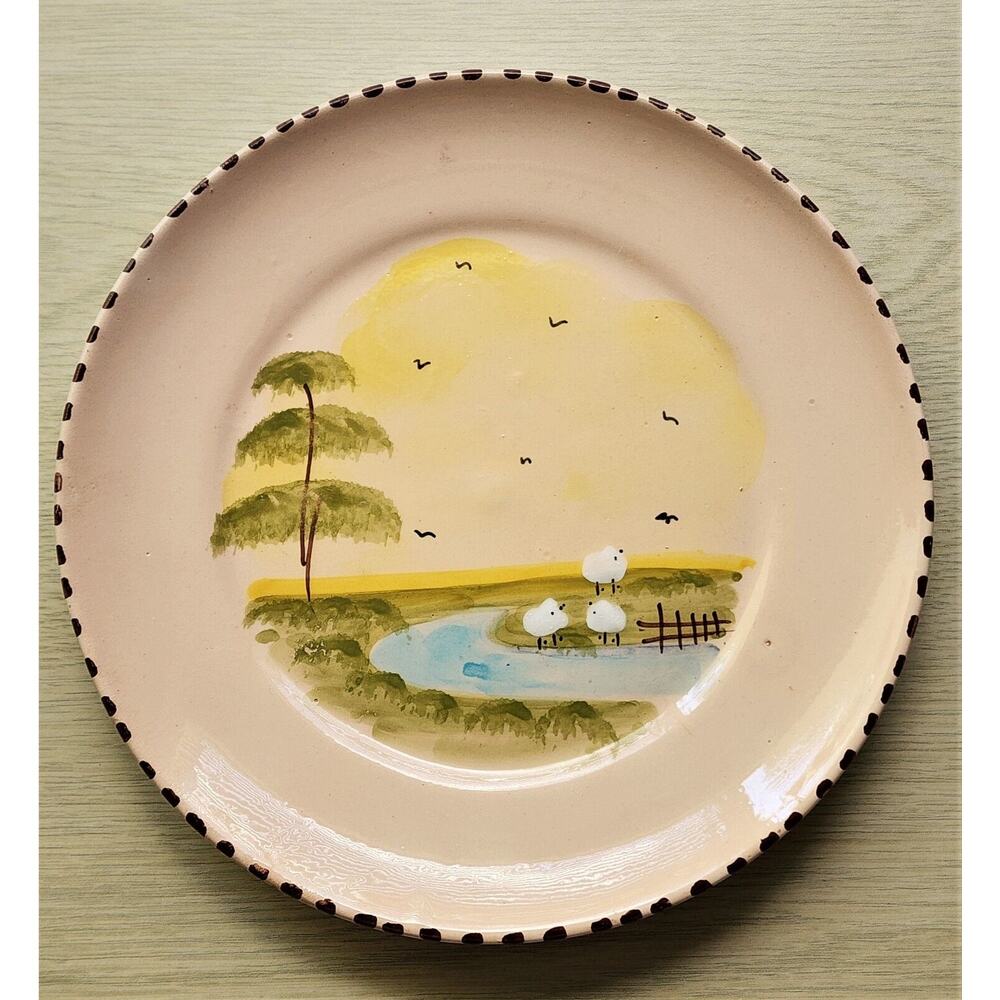 PLATE-SALAD/DESSERT-HANDMADE BY LAMAS-Italy-Sheep by River-Raised Design - Picture 3 of 8
